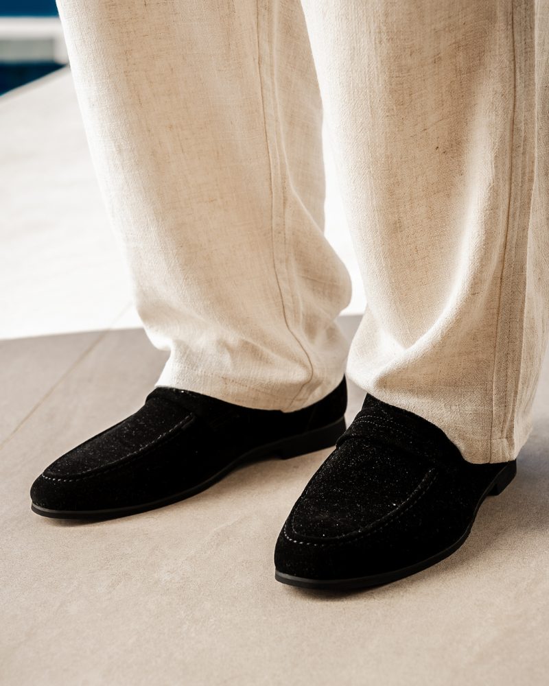Παλιά χρήματα σουέτ Penny loafers